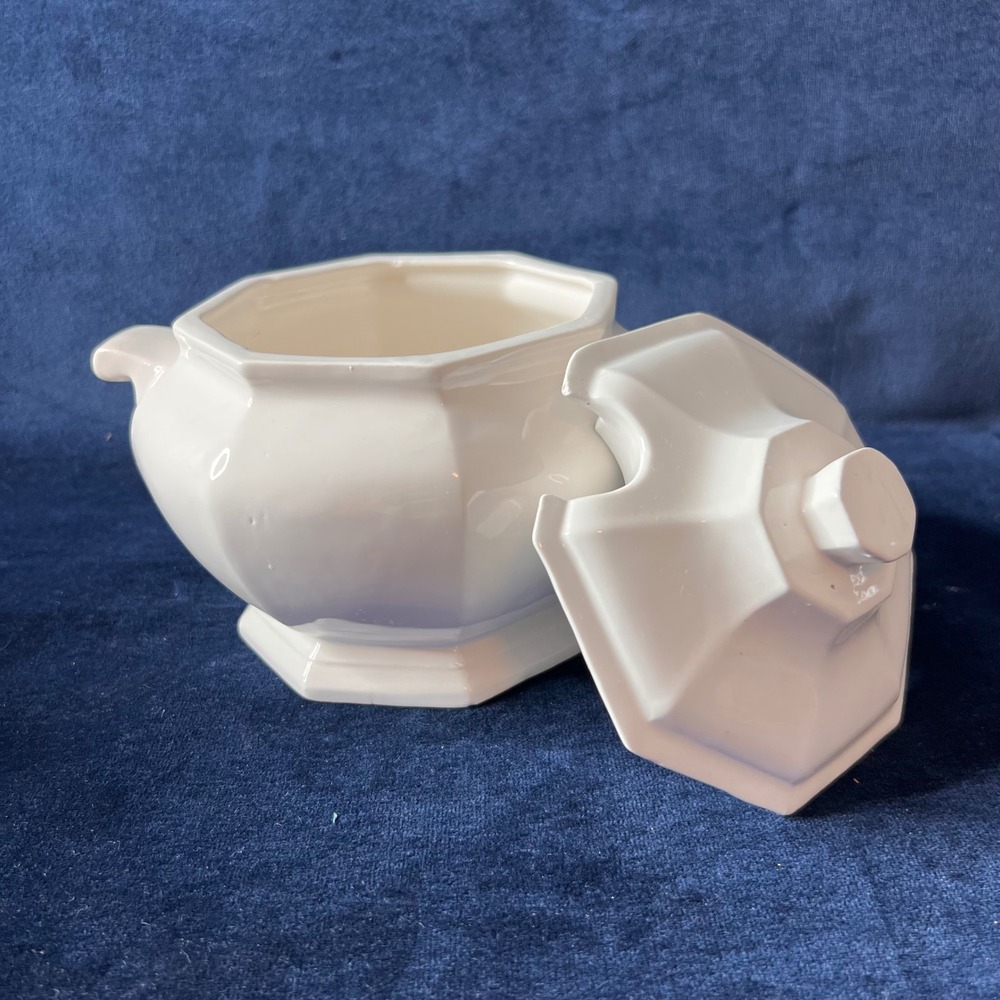 Vintage White Octagonal Gravy Tureen | Japan